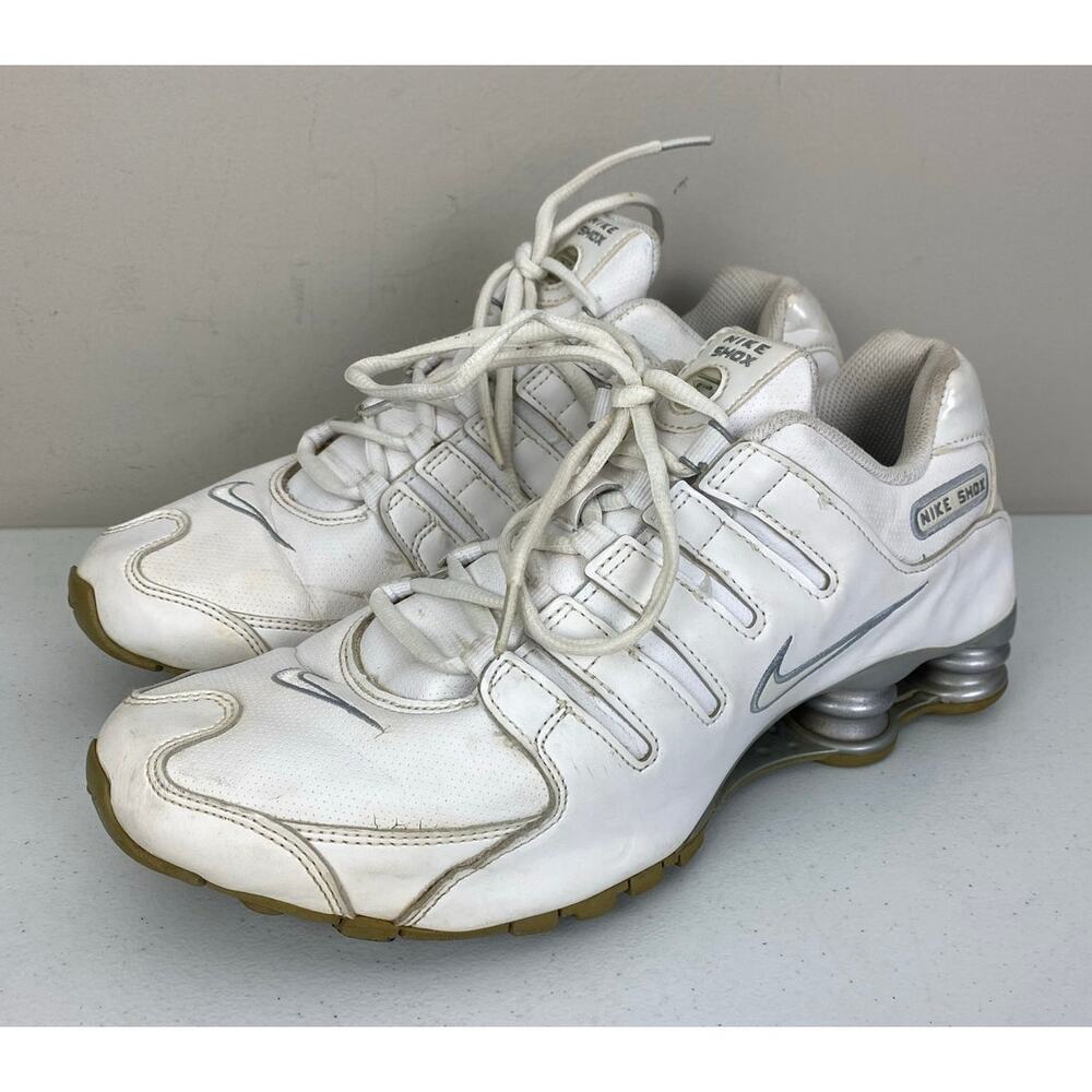 Women Nike Shox NZ SL solid white athletic shoes sneakers 366571-111, 10